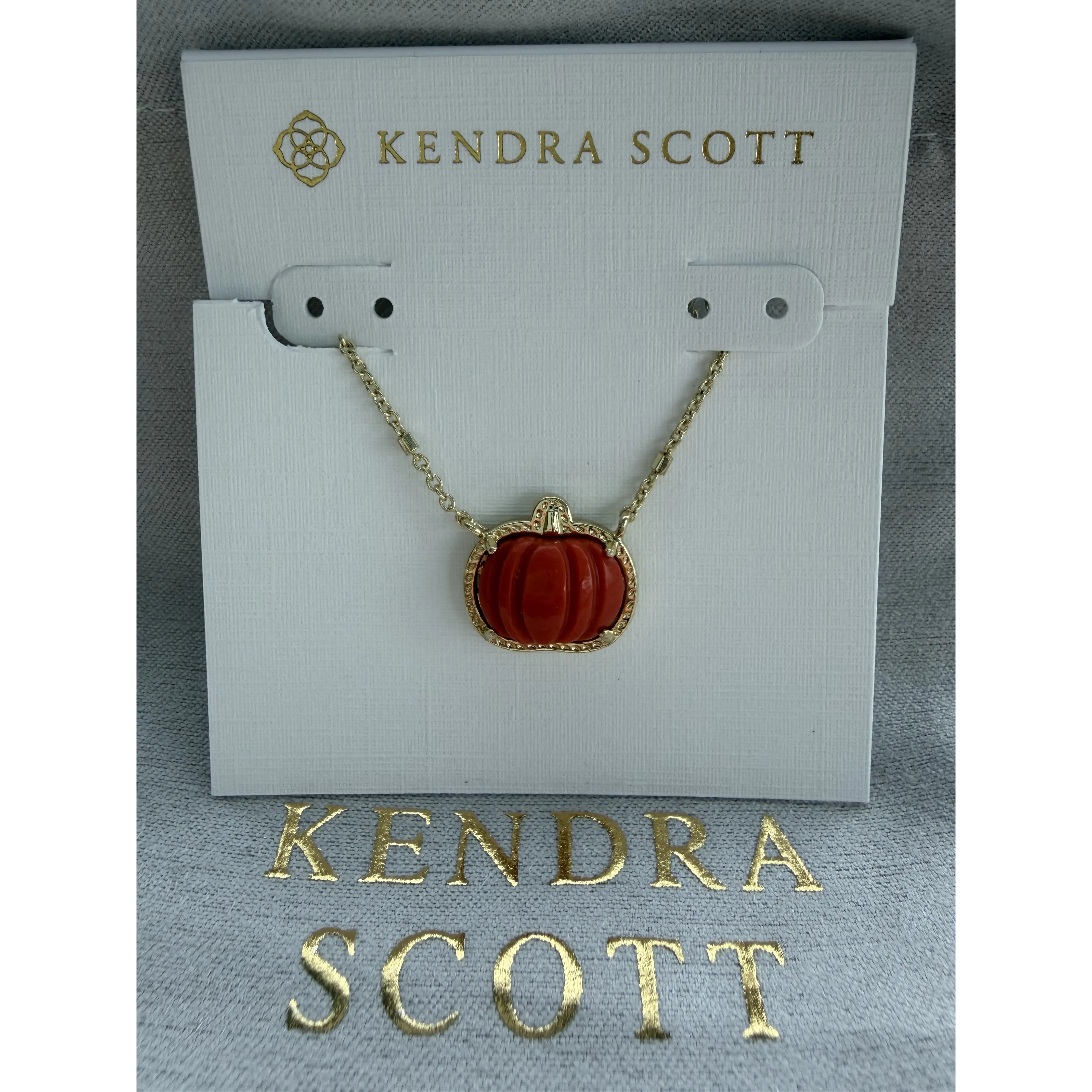 Kendra Scott Red Pumpkin Pendant Necklace